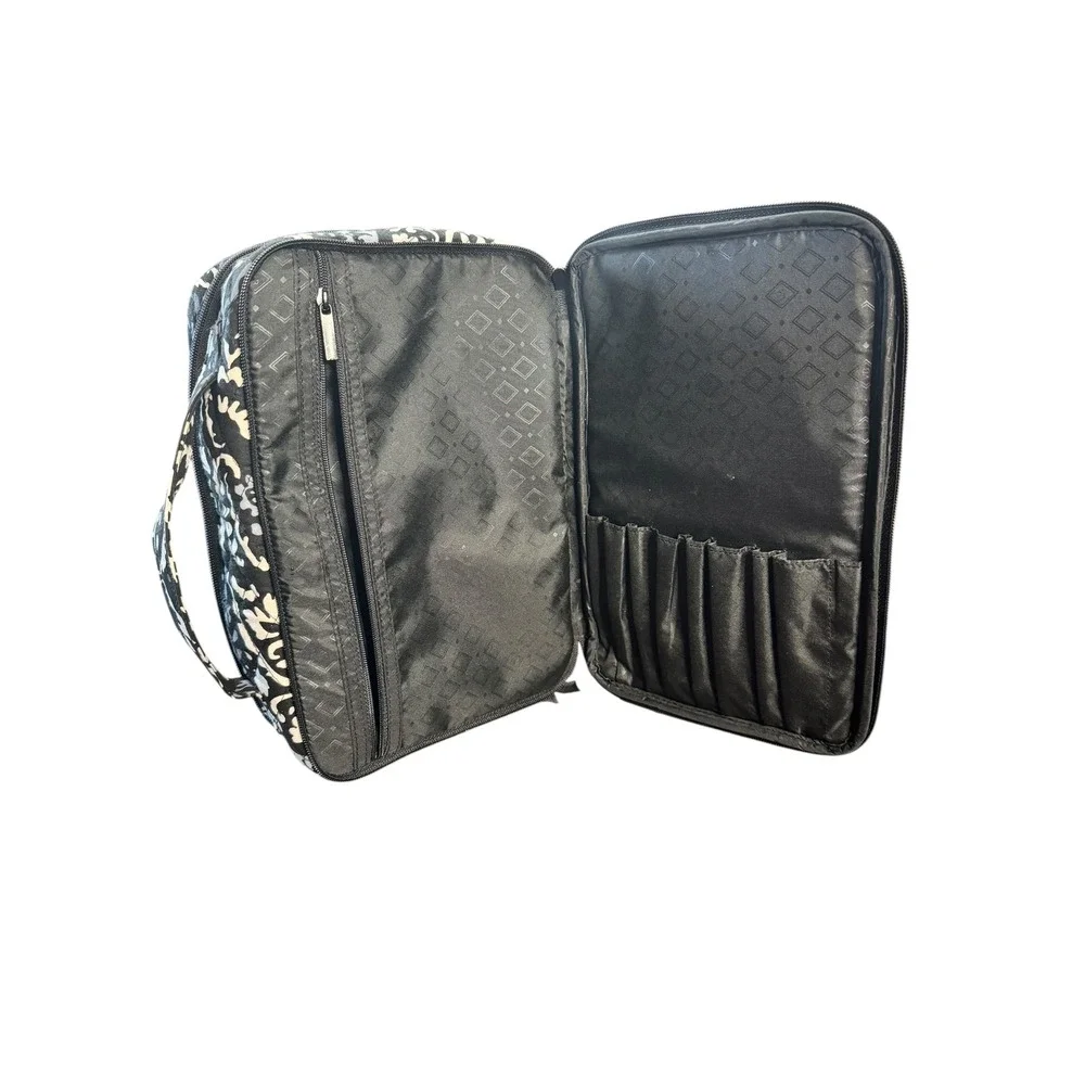Vera Bradley Train Case Cosmetic‎ Makeup Bag Travel Organizer Black Paisley